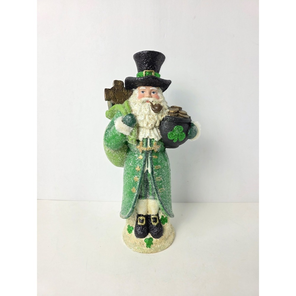 Kurt S Adler Santa‎ Claus statue Christmas Irish St Patricks Day 11 1/2" resin